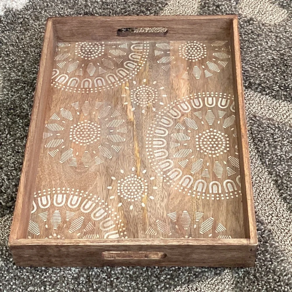 NWT Food Network Medallion Wood Serving Tray Kohl's 224123